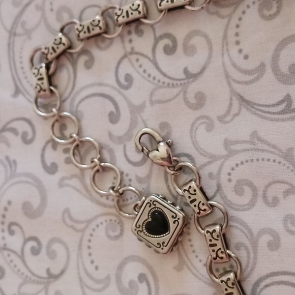 Brighton Chunky Link Silver Tone Black Accent  Necklace - Picture 6 of 7